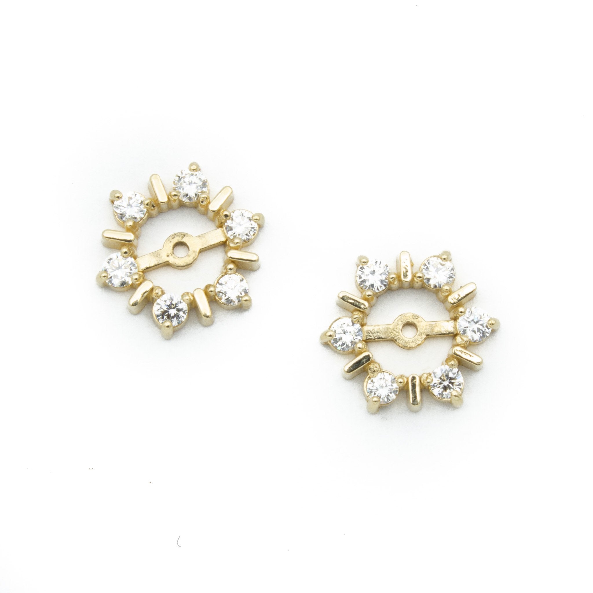 Buy Diamond Stud Earring Jackets 3/4 Ct 14k White Gold G-H, I1 Online in  India - Etsy